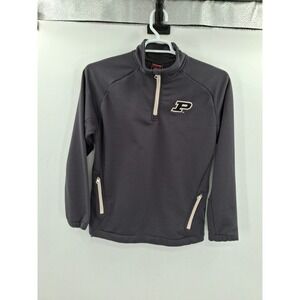 Purdue Boilermakers Genuine Stuff Large 14-16‎ Quarter Zip Pullover Gray Sweater